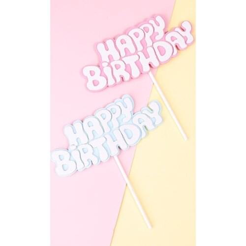 New Happy Birthday Double Layer Cake Toppers For Kids Gifts Birthday Party Cake Decorations Baking Supplies Cake Topper