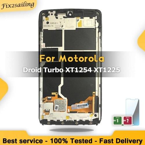 New 100% Working LCD Display Touch Screen Digitizer Frame Assembly Replacement For Motorola Moto Droid Turbo XT1254 XT1225 Price