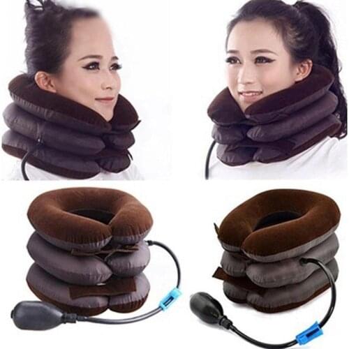 NEW Inflatable Air Cervical Neck Traction Neck Massage Soft Brace Device Unit Headache Head Back Shoulder Neck Pain Health Care