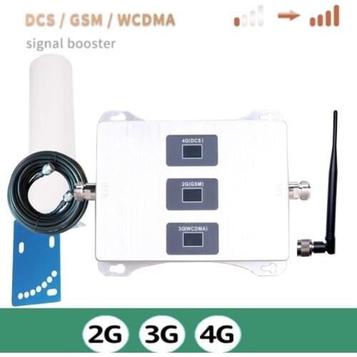 Hot Sale!!GSM WCDMA LTE 900 1800 2100 Tri-Band Cellphone Repeater GSM 2G3G4G NetWork Cellular Amplifier 4G Mobile Signal Booster