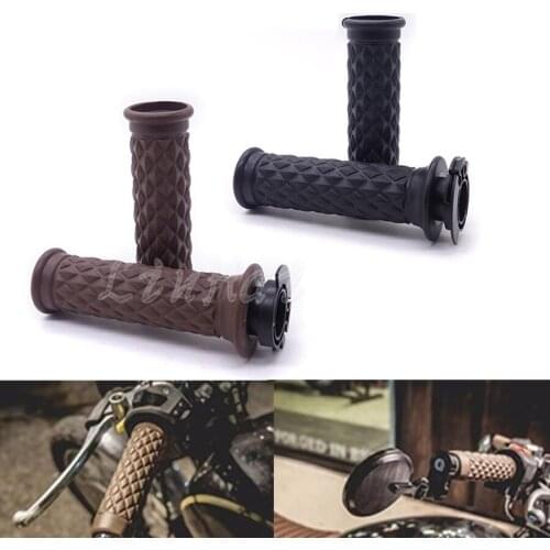 7/8'' Handlebar Hand Grip W/ Open Bar End For Honda Suzuki Kawasaki Triumph Royal Enfield Cafe Racer Bobber Custom