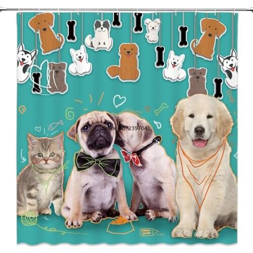 Sketch Cats Love High Quality Shower Curtains Bath Screens Home Decor Polyester Fabric Waterproof and Mildew Proof with 12 Hook