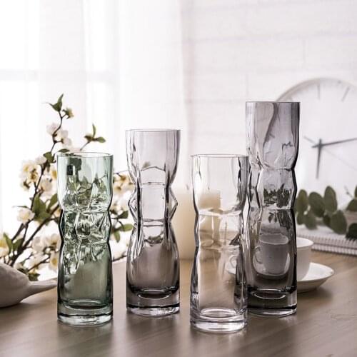 Candy-shape glass small vase transparent flower arrangement living room flower vase dining table countertop decoration