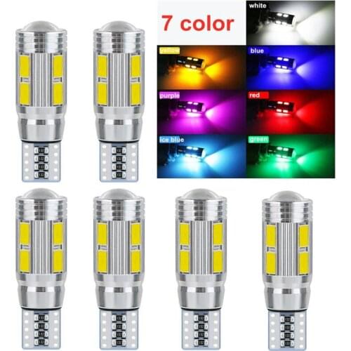 T10 10 SMD 5630 LED Projector Lens Auto Clearance Lights W5W 501 10SMD 5730 LED Car Marker Lamp Parking Bulb Canbus Error Free