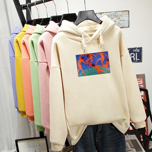 Matisse The Dance Long Sweatshirt Women Harajuku Elastic Sweatshirt Graphic Casual Vintage Oversized Hoody Oil Painting Art