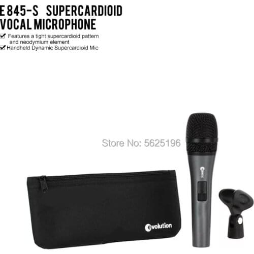 Top 5A 1:1 quality E845S 845 Dynamic Supercardioid Vocal wired microphone with Microphone bag and holder for karaoke