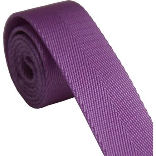 High quality purple color hot slae 25mm wide 1 inch nylon webbing herringbone tape for bag strap 1" wholesale 50 yards/roll