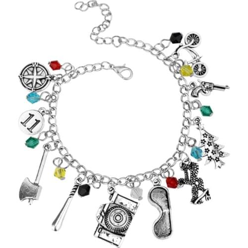TV Stranger Thing Bracelet for Women Camera Axe Pendant Jewelry Zinc Alloy Bracelets for Girls Gift