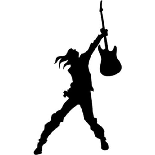 10*17.5CM Guitarist Man Electric Guitar Acoustic Bass Music Car Sticker Decals Fun Guitarist Car Stickers C2-0024