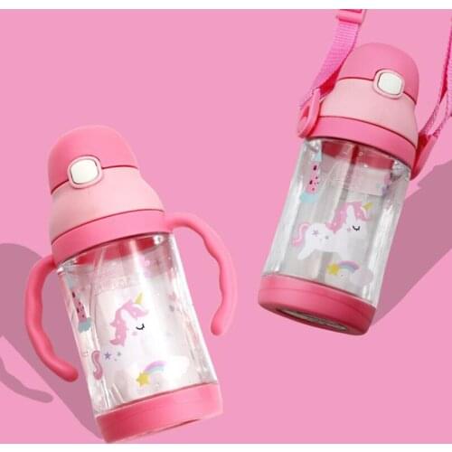 2 Use Baby Cup Childrens Sippy Cup Learn to Drink Cup Baby Kettle Leak-proof Baby Drink Cup with Handle & Sling 350ml