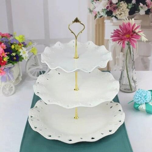 3 Tier Cake Plate Stand Handle Crown Fitting Metal Wedding Party for Wedding birthday Party Afternoon tea