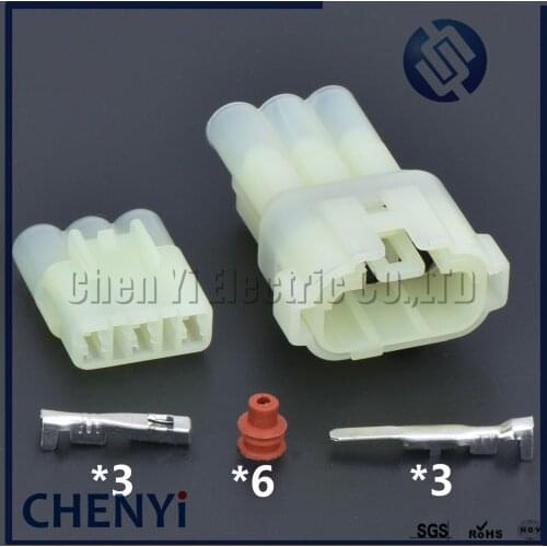 5 sets 3 pin male female HM 090 electrical waterproof auto connector CB400 pump plug EFI locomotive socekt 6180-3451 6187-3801
