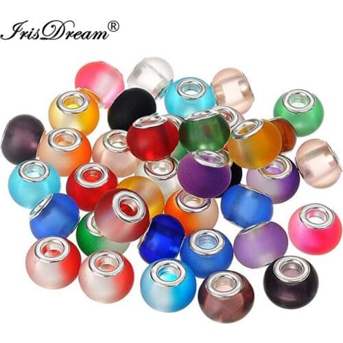 50PCS Lot Matte Finish Mixed Round Loose Murano Spacer Crystal Glass Beads Fit Pandora Charms Bracelet For DIY Jewelry Making