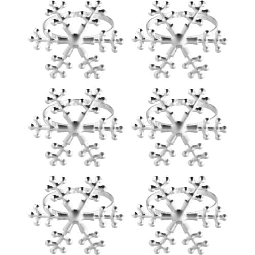 6 Pcs Christmas Snowflake Napkin Ring Table Setting Table Setting Napkin Holder Dinner Decor for Home Banquet Party Hotel