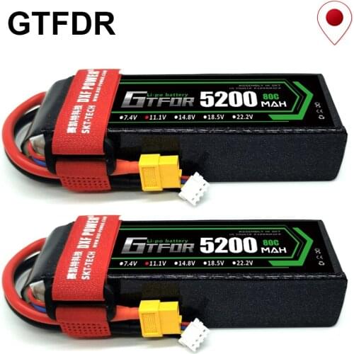 GTFDR 2pcs Lipo Battery 2S 3S 7.4V 11.1V 5200mah 50C 80C 6500mah 6200mah 100C Hardcase For 1/8 1/10 RC Vehicles Car Trucks