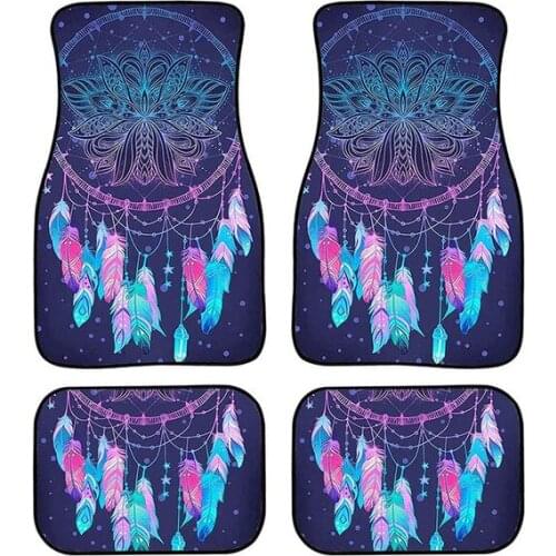 Aimaao Car Floor Mats Trendy Native Talisman Dream Catcher Bohemian Printed Colorful Heavy Duty Car Floor Mat 4PCS For Volvo