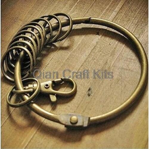 10pcs 2.4inch-3 Inch large Antique Bronze Retro Style Key Ring with 10 Small Split Key Rings key chain lead super large