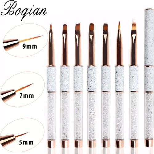 BQAN Nail Brush Gel Brush For Manicure Acrylic UV Gel Extension Pen For Nail Polish Painting Drawing Brush Marbled Rose Gold