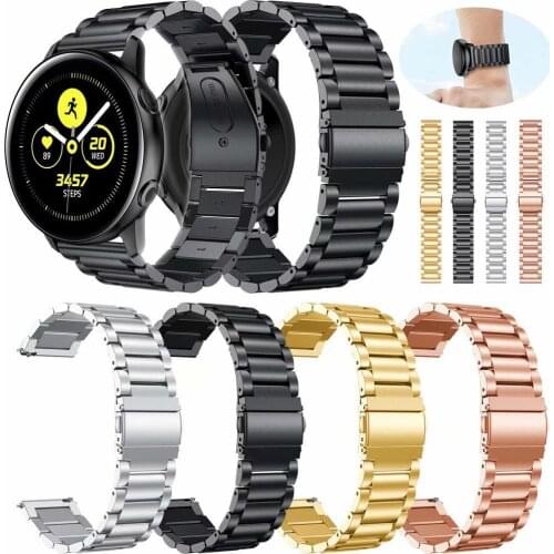 Stainless Steel Link Bracelet Strap for Samsung gear S2 S3 Galaxy Watch Active 42mm 46mm 22mm 20mm Huawei Watch 2 gt Watchband