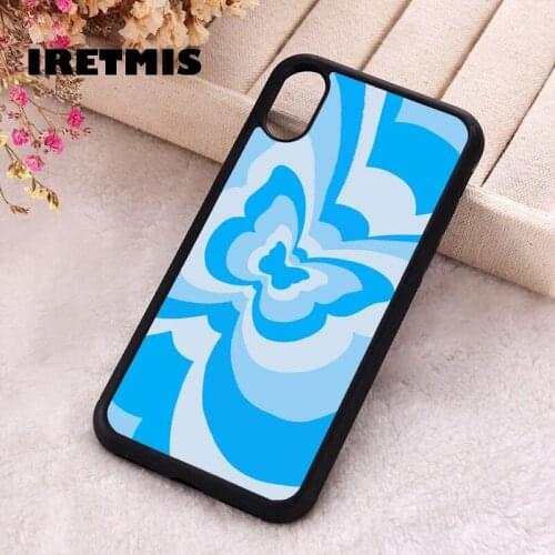 Iretmis 5 5S SE Phone Cover Case for iPhone 6 6S 7 8 Plus X Xs XR 11 12 Mini Pro Max butterfly pattern heart love infinity blue