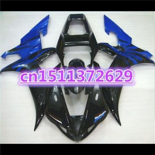 Black blue 100%Fits For YZF R1 02 03 YZF 1000 YZF-R1 YZF-1000 YZFR1 YZF1000 2002 2003 Fairing Body-Dor D