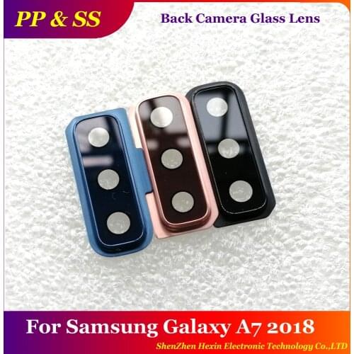 Quality AAA Rear Back Camera Glass Lens Cover + Frame Holder Assembly For Samsung Galaxy A7 2018 A750 A750F A750FN