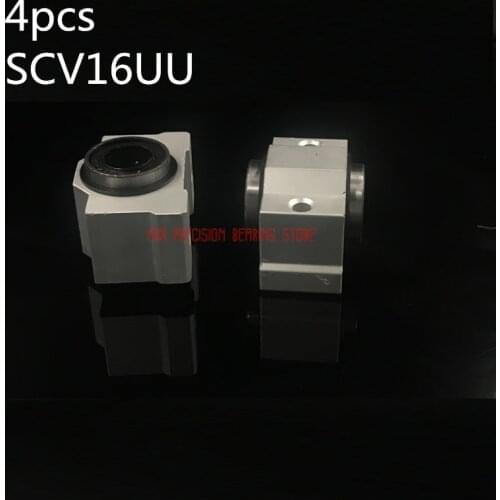 2019 Real AXK Linear Rail 4pcs Free Shipping Sc16vuu Sc16v Scv16uu Scv16 16mm Linear Bearing Block Diy Slide Units Cnc Router