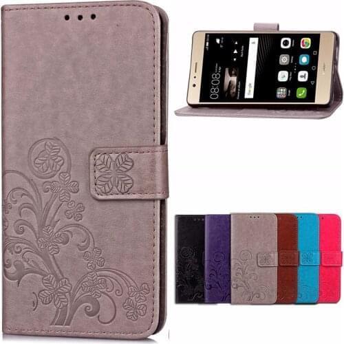 Four Leaf Clover Case for Huawei P9 Cover Huawei P9 Lite Flip Wallet Case for Huawei P9 Plus Phone Coque Hoesjes PU Leather Case