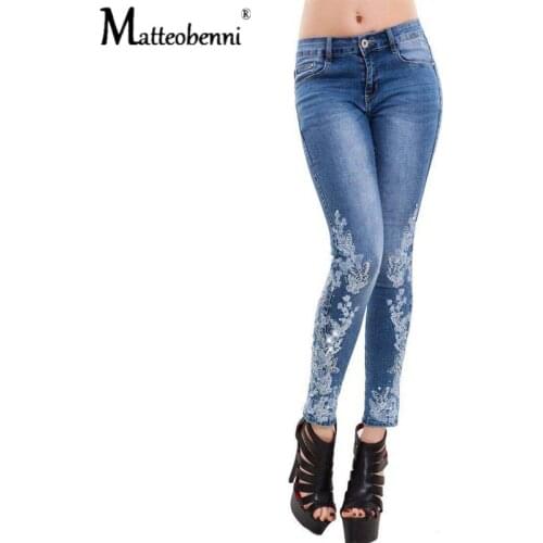 Женские джинсы с вышивкой Matteobenni China At AliExpress