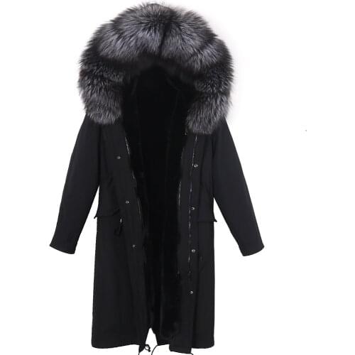 Men 2020 Winter Jacket Long Cotton Padded Coat Men Autumn Fashion Vintage Thick Warm Fur Parkas Natural Fox Fur Hooded New