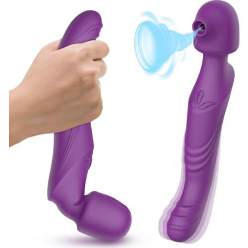 New Sucking Vibrators Vagina Clitoris Stimulator Nipple G-spot Sucker Dildo Erotic Masturbator Adult Women Sex Toys For Two Head