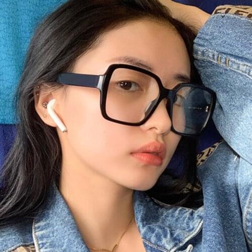 Large Frame Brand Design Square Cat Eye Flat Light Glasses Myopia Prescription Goggle Frame Women Optical Nearsighted Glasses