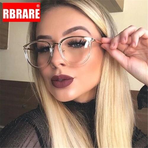 RBRARE Optical Glasses Frame Women/Men Round Oversized Eyeglasses Frames Metal Spectacles Clear Lenses Glasses Marcos De Lentes