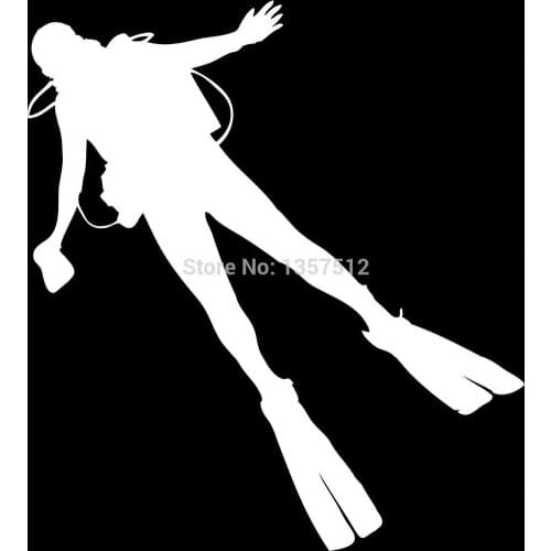 Wholesale Scuba Diving Window Sticker For Truck Bumper Auto SUV Door Laptop Kayak Vinyl Decal 15x13.5cm