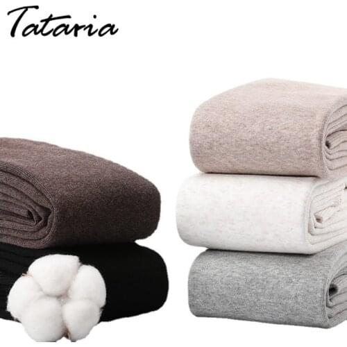 Autumn Ribbing High Elasticity Cotton Leggings for Women High Waist Solf Thicken Thermal Girl Stretch Warm Skinny Slimming Pants