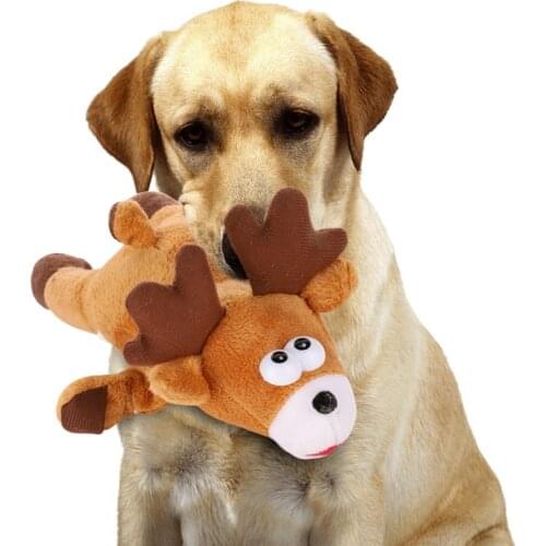 Pet Dogs Chew Toys Christmas Elk Christmas Tree Pendants Finger Elastic Toys