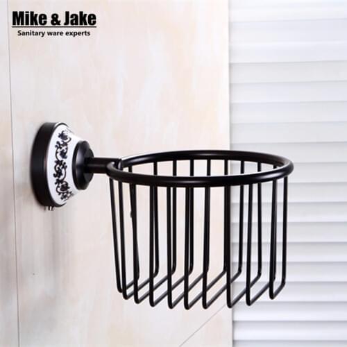 Whole brass Black ceramic bathroom paper basket holder brass tissue box hand paper box in bathroom accessories