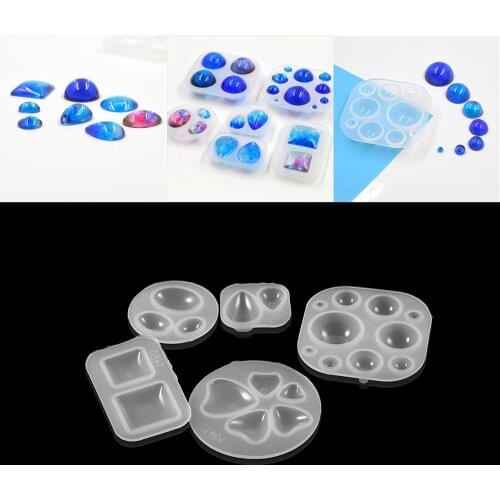 Half Round Shape Silicone Mold Round Oval Waterdrop Heart Square For DIY UV Silicone Epoxy Resin Molds Crafts Jewelry Making