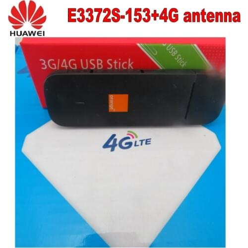 Unlocked laptop New Huawei 4G Modem E3372 E3372s-153 with Antenna 4G LTE 150Mbps Dongle USB Stick Datacard PK E8372 E8377