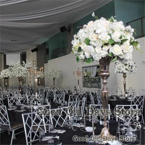 Luxury Gold or Silver Wedding flower vase Table Centerpiece 98cm Tall Wedding supply 10pcs/lot