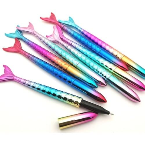 1PC Cute Mermaid Pens Creative Gradient Gel Pens Kawaii Neutral Pens For Girls Gifts Novelty Stationery School Office Supplies