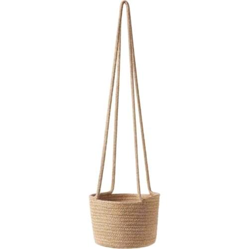 Handwoven Hanging Planter Plant Basket With Jute Cotton Cord Indoor Flower Pot Home Decor New Hot Selling