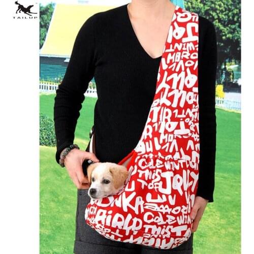 TAILUP Slings Pets Dog Carrier Bag Pets Shoulder Relax Bag Tote Oxford Sling Backpack for Small Dogs Cats Pets Supplier PP010red