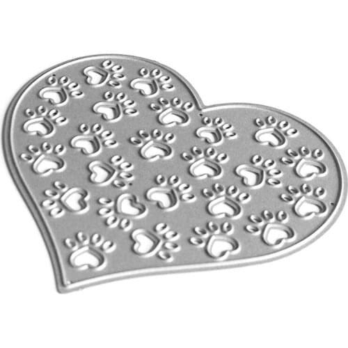 Heart Dog Paw Metal Cutting Dies Stencil Scrapbooking DIY Album Stamp Paper Card Mold Embossing Decoration