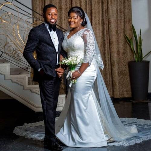 Unique Black Jacquard Mens Wedding Suit Bead Slim Fit Two Pieces Prom Tuxedos Custom Made Blazer and Pants