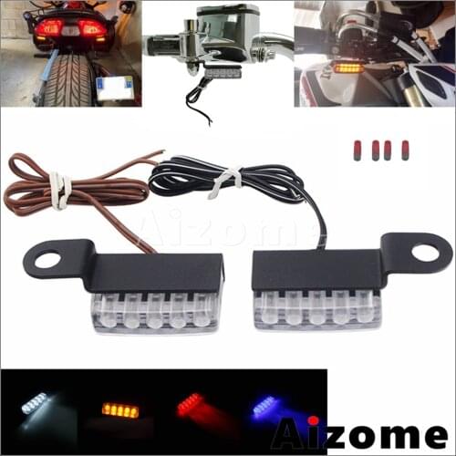 12V Universal Mini LED Motorcycle Turn Signal Indicators Brake Lamp Tail Light For Harley Honda Yamaha Suzuki Cafe Racer Chopper