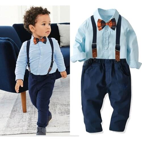 Winter Baby Boys Gentleman Clothes Sets Wedding Party Birthday Newborn Infant Boy Clothes Tops+Shorts 2Pcs Kids Boy Outfits