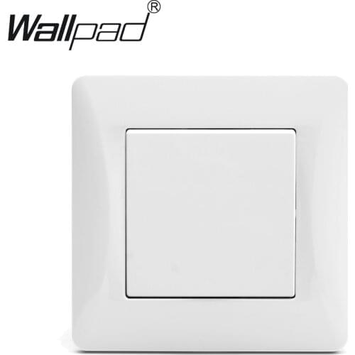 1 Gang Reset Switch Wallpad 110-250V White Plastic EU European Standard 1 Gang Momentary Push Button Switch with Hook mounting