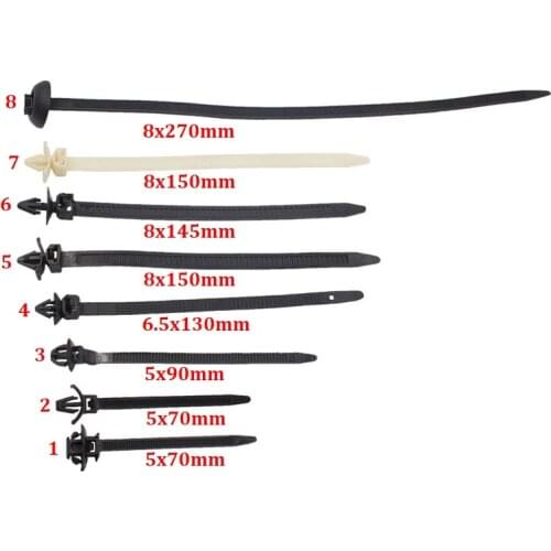 100Pcs Fixed Push Mount Wires Tie Car Cable Fastening Bundled wire band Tie wrap zip tie