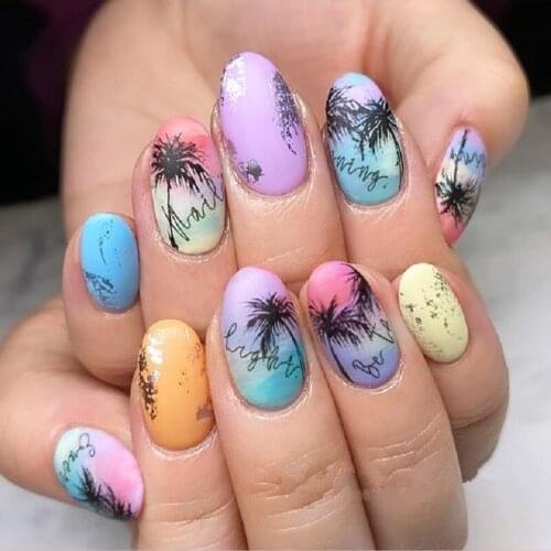 12pcs/lot nail art sticker coconut tree sticker